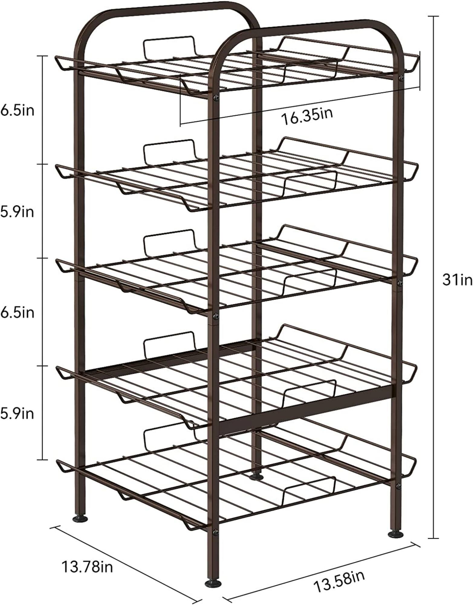 NEX™ 31" Black Freestanding 5-Tier Water Bottle Organizer